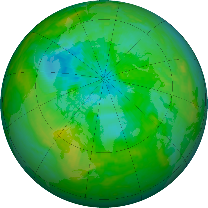 Arctic ozone map for 21 August 1987